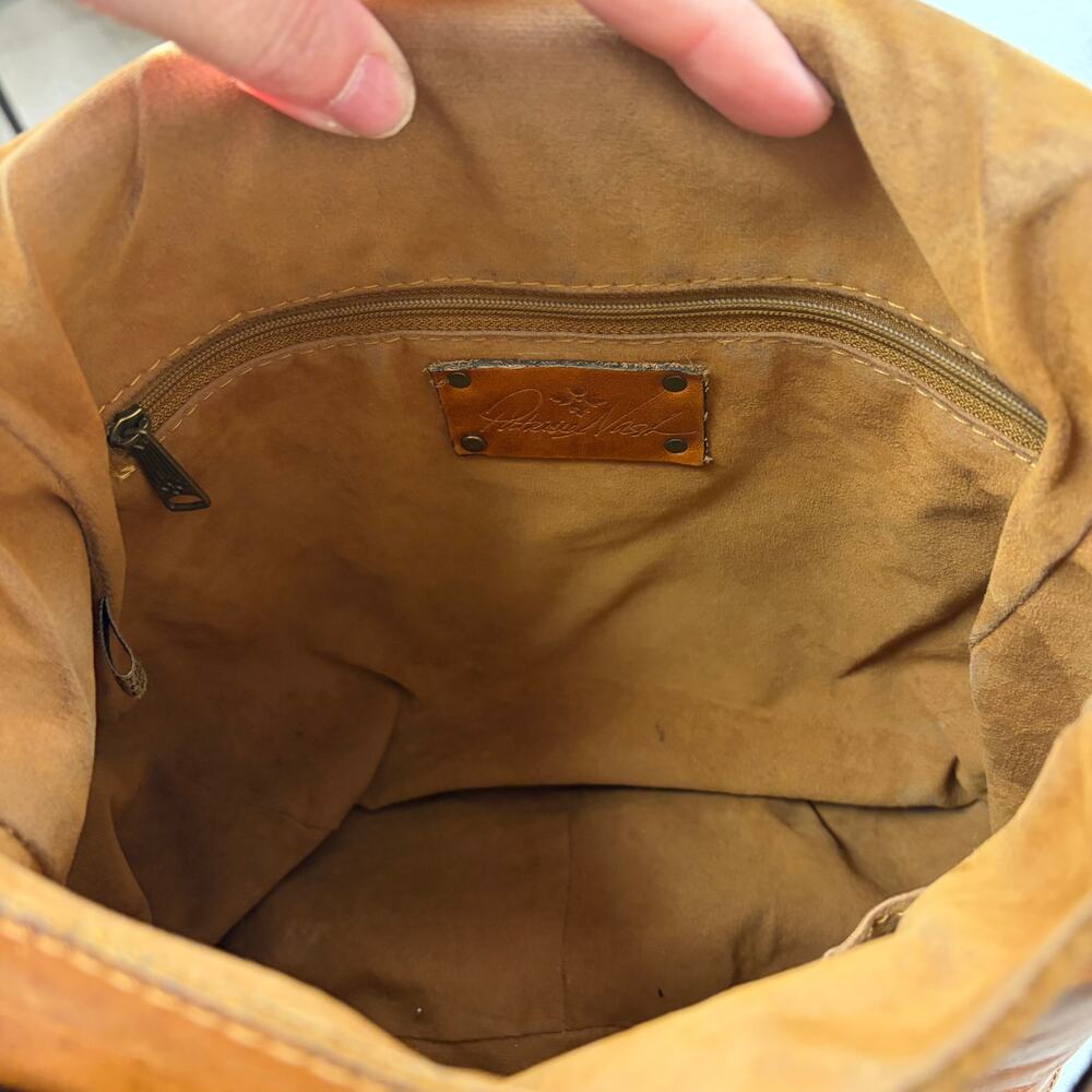 PATRICIA NASH Saddlebag Leather Tooled Studded Shoulder Bag Boho Western - Picture 12 of 16